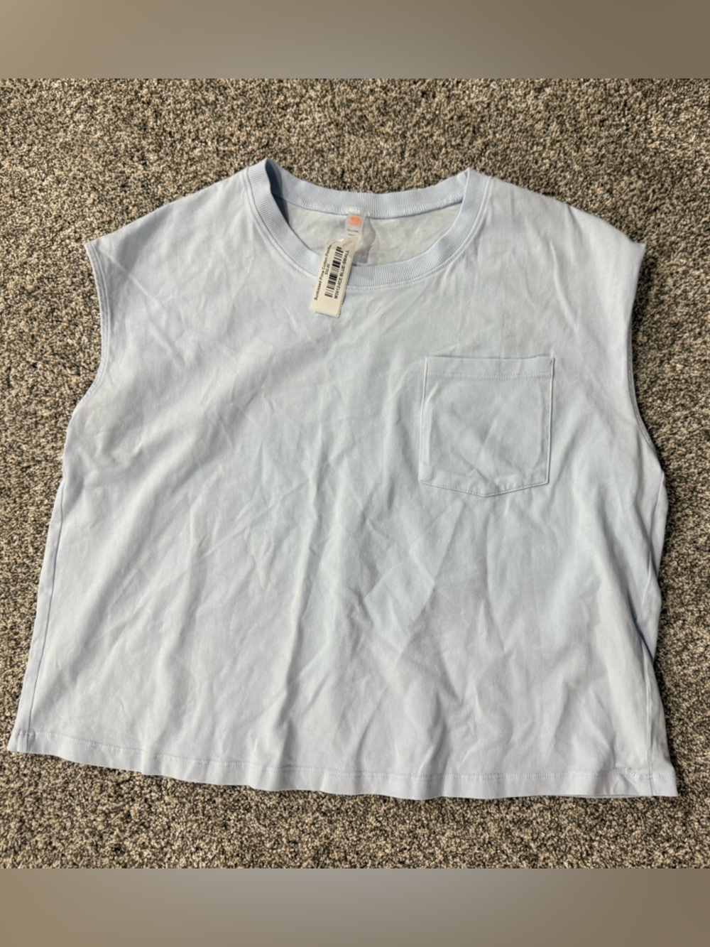 NWT Sunkissed Pima Cotton Pocket Tee - Ice Blue - Size Small